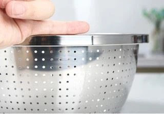 stainless steel mesh filter sieve bowl fruit colanders